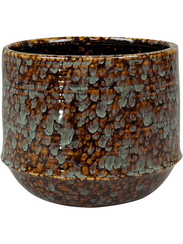 Marrakesh Pot, Amber Turquoise - 17 x 15 cm