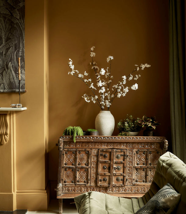 Faux Cherry Blossom Stem, White - 127 cm