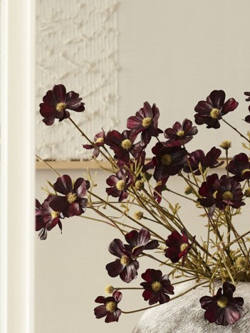 Faux Cosmos Mini, Burgundy - 77 cm
