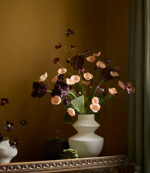 Faux Cosmos Mini, Burgundy - 77 cm