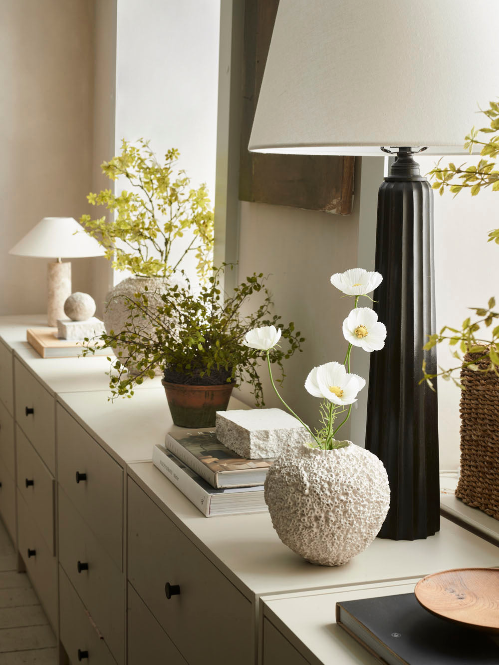 Faux Cosmos, White - 61 cm