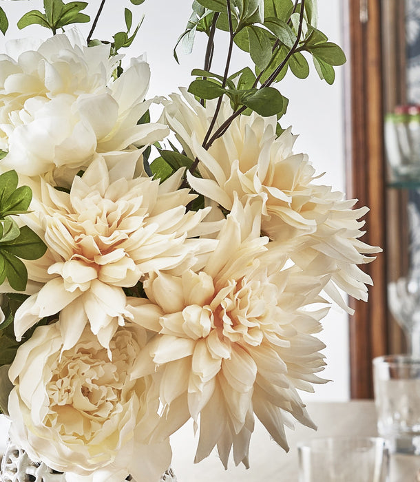 Faux Dahlia, Cream - 65 cm