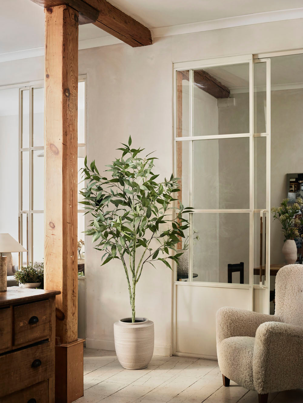 Faux Eucalyptus Tree, Green - 195 cm