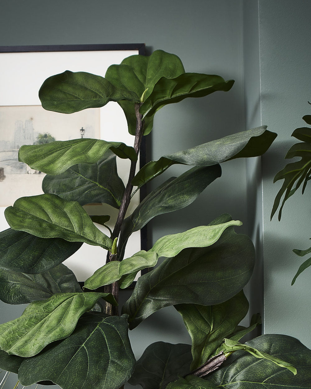 Faux Ficus Lyrata, Green - 90 cm
