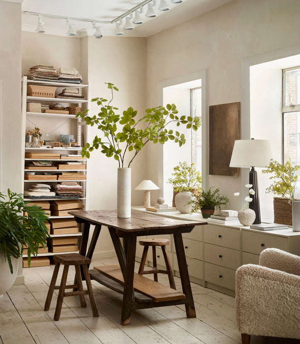 Faux Fruit Leaf Branch, Green - 120 cm