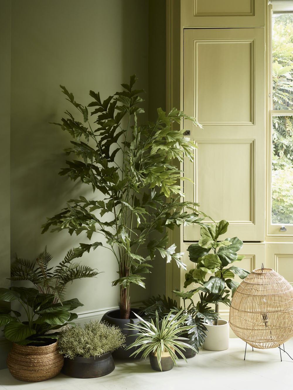 Faux Hawaiian Spider Potted, Variegated - 46 cm