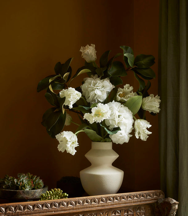 Faux Hydrangea, White - 75 cm