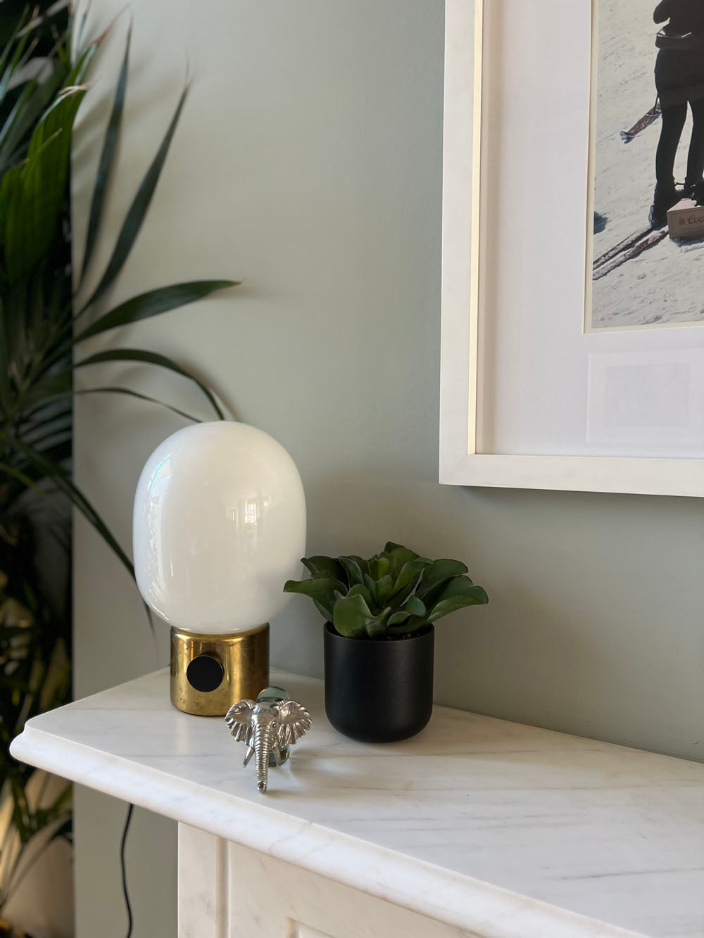 Faux Leaf Succulent Potted, Green - 18 cm