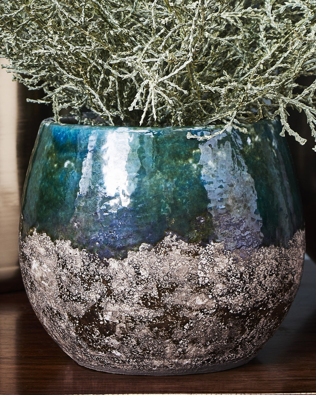 "Lindy" Pot, Green - 16 x 13 cm