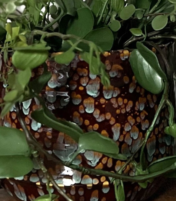 Marrakesh Pot, Amber Turquoise - 17 x 15 cm