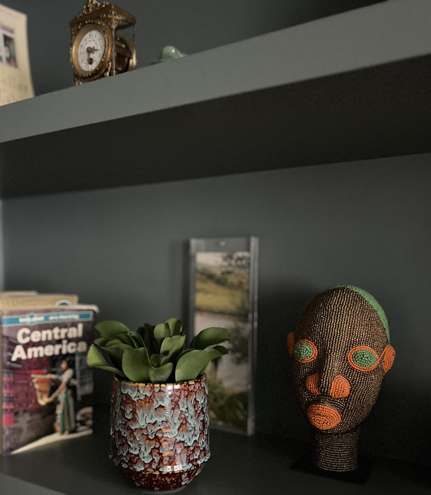 Marrakesh Pot, Amber Turquoise - 11 x 12 cm