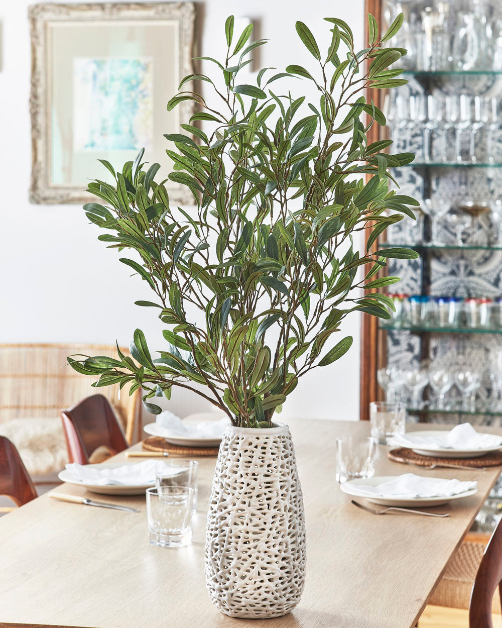 Faux Olive Branch, Green - 122 cm
