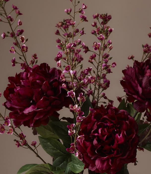 Faux Peony, Cerise - 72 cm