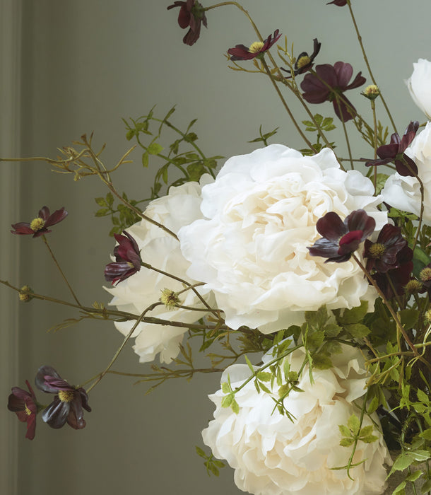 Faux Peony, Cream - 57 cm