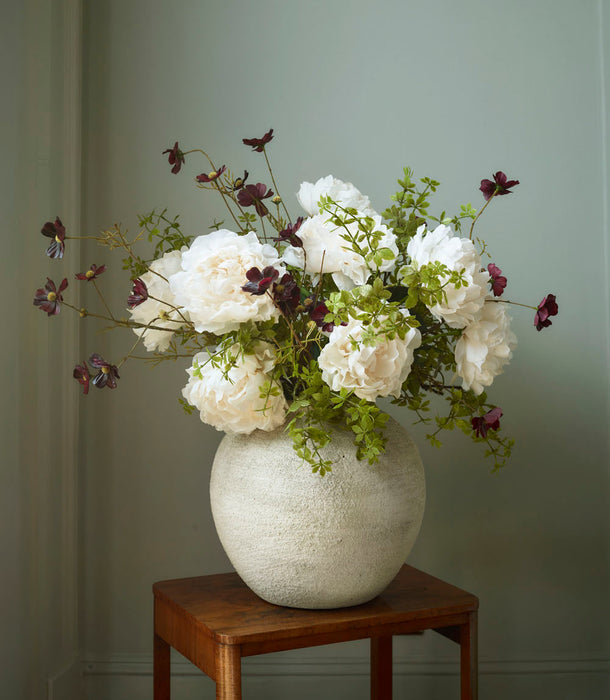 Faux Peony, Cream - 57 cm