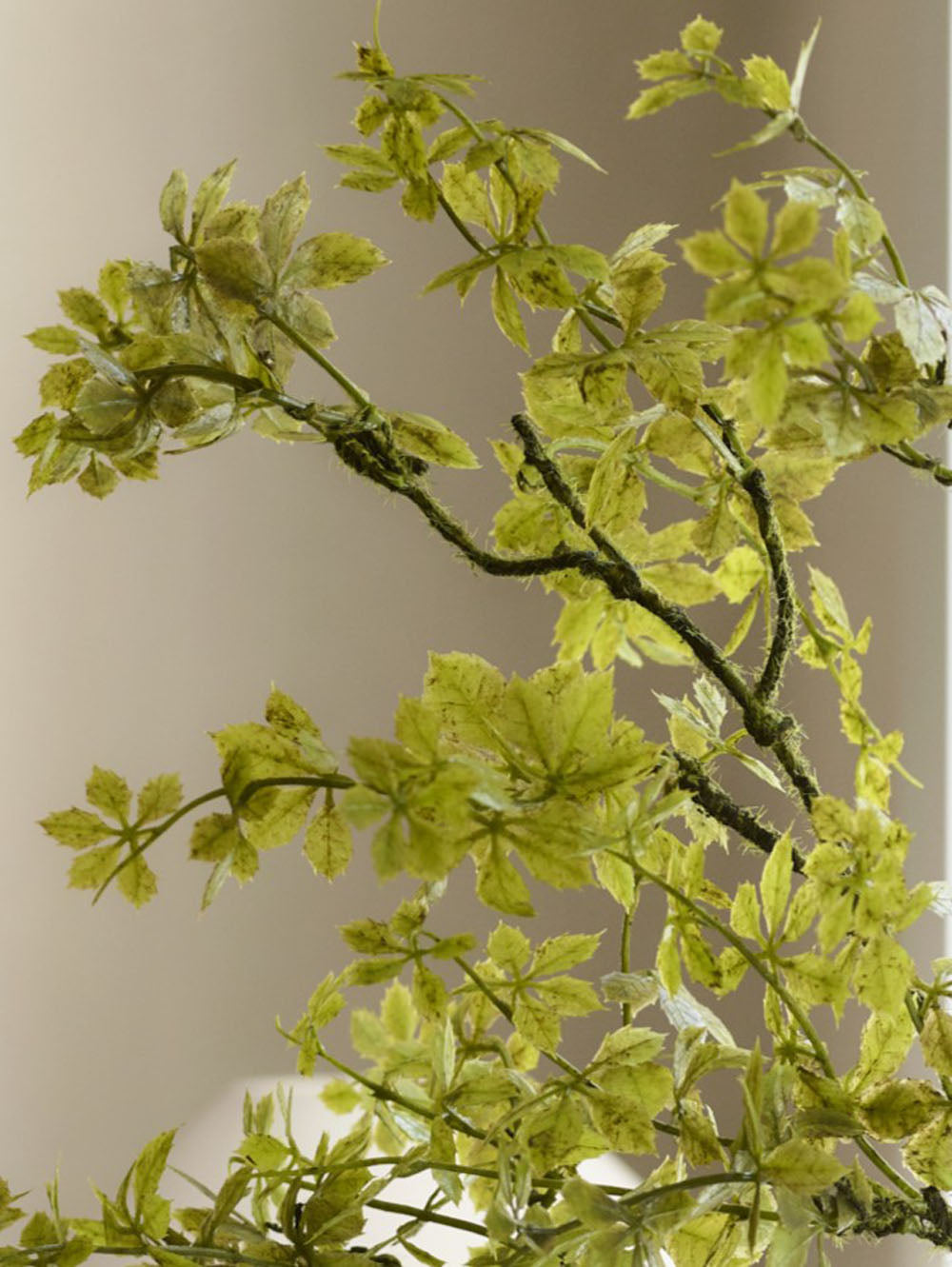 Faux Rose Leaf Branch, Green - 99 cm