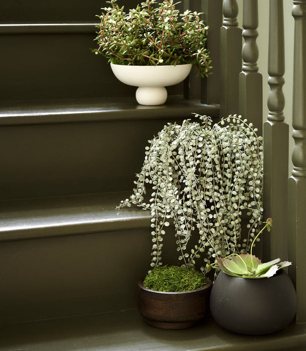 Faux Trailing Hearts Potted, Green - 50 cm