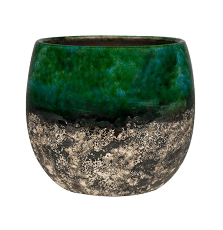 "Lindy" Pot, Green - 16 x 13 cm