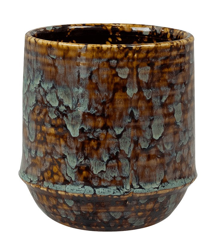 Marrakesh Pot, Amber Turquoise - 11 x 12 cm